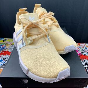 adidas NMD R1 Yellow and White Athletic Shoes